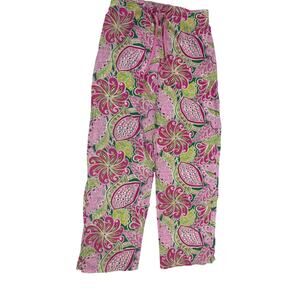 VERA BRADLEY Retired Lounging Pants Sm Pink Green Light‎ Cotton Comfy cotton